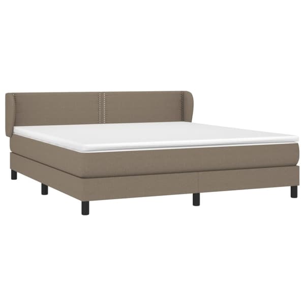Ramsäng med madrass taupe 180x200 cm tyg