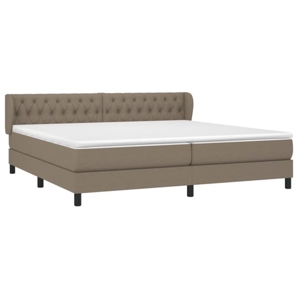 Ramsäng med madrass taupe 200x200 cm tyg