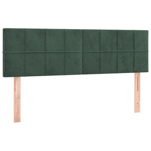 kontinentalseng med madras 140x190 cm fløjl mørkegrøn