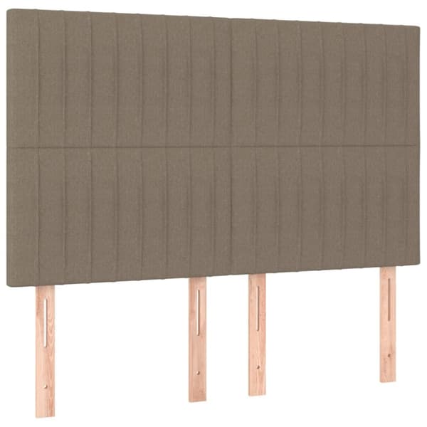 Ramsäng med madrass taupe 140x200 cm tyg