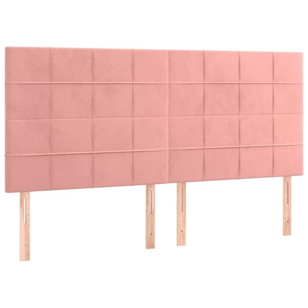 Ramsäng med madrass rosa 160x200 cm sammet