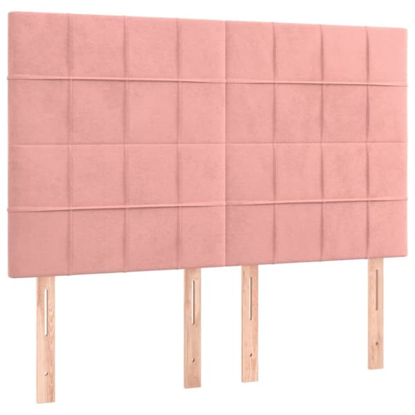 Ramsäng med madrass rosa 140x200 cm sammet