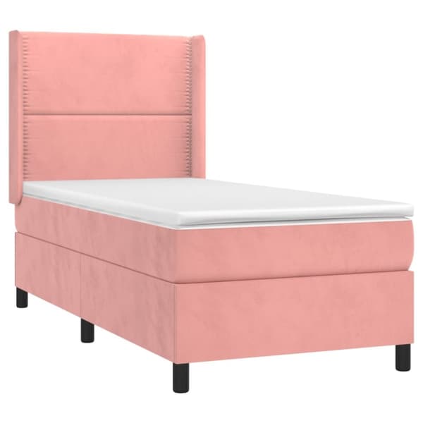 kontinentalseng med LED-lys 80x200 cm velour pink