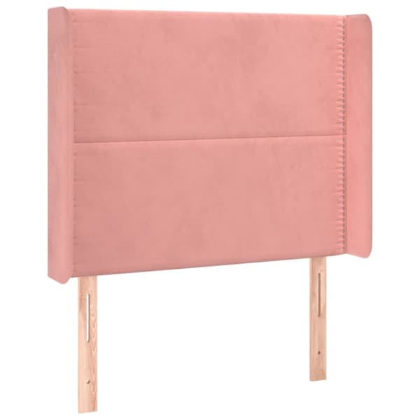 kontinentalseng med LED-lys 80x200 cm velour pink