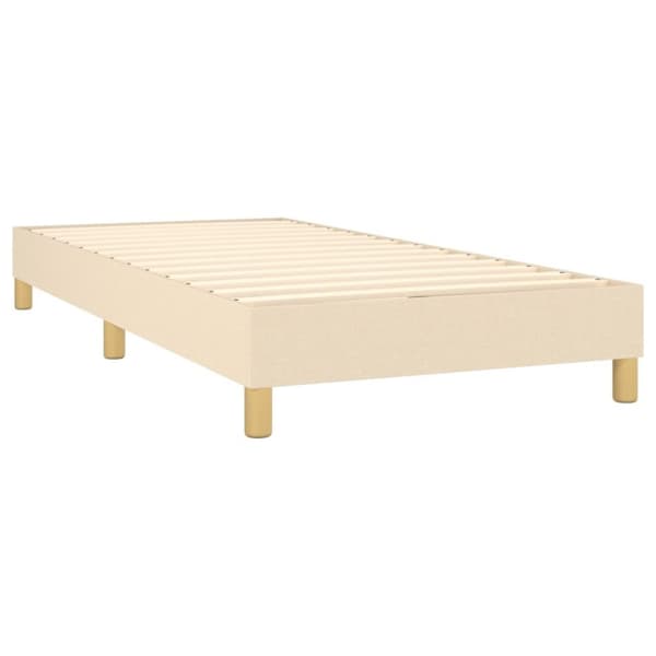 kontinentalseng med madras 80x200 cm stof cremefarvet
