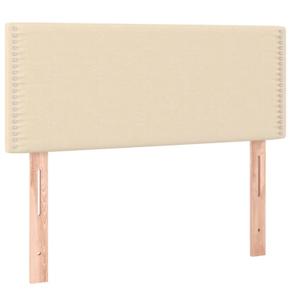 kontinentalseng med madras 80x200 cm stof cremefarvet