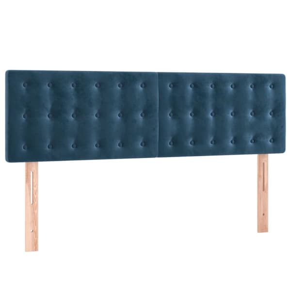 Mannermainen sänky patjalla, sininen, sametti, 140x190cm