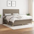 Pikkukuva 1 / 6: Ramsäng med madrass taupe 160x200 cm tyg
