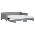 Miniatyrbillede 2 af 10: daybed med udtræk og madras 100x200 cm stof lysegrå