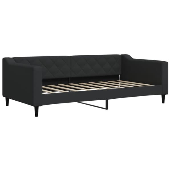 Dagbädd med extrabädd och madrasser svart 90x190 cm tyg