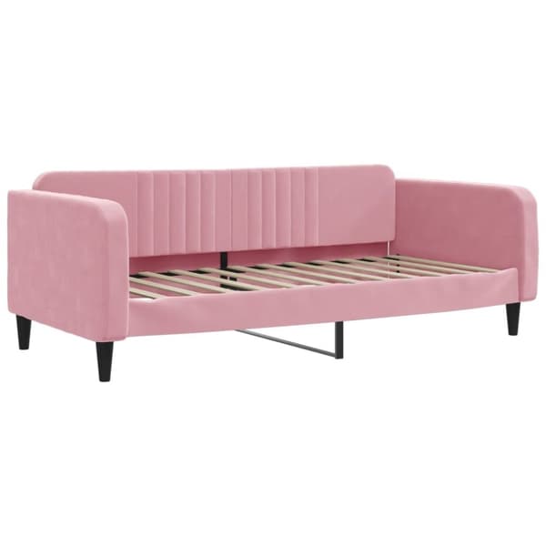 Dagbädd med madrass rosa 100x200 cm sammet