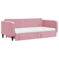 Miniatyrbillede 3 af 10: daybed med udtræk og skuffer 100x200 cm velour lyserød