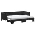 Miniatyrbillede 2 af 10: daybed med udtræk og madras 80x200 cm velour sort
