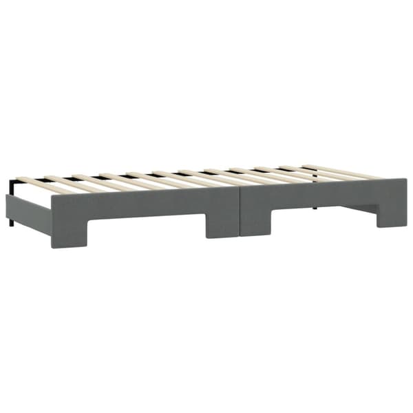 Dagbädd med madrasser utdragbar mörkgrå 80x200 cm tyg
