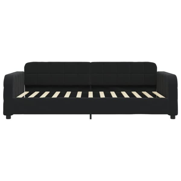 daybed med udtræk og skuffer 80x200 cm velour sort