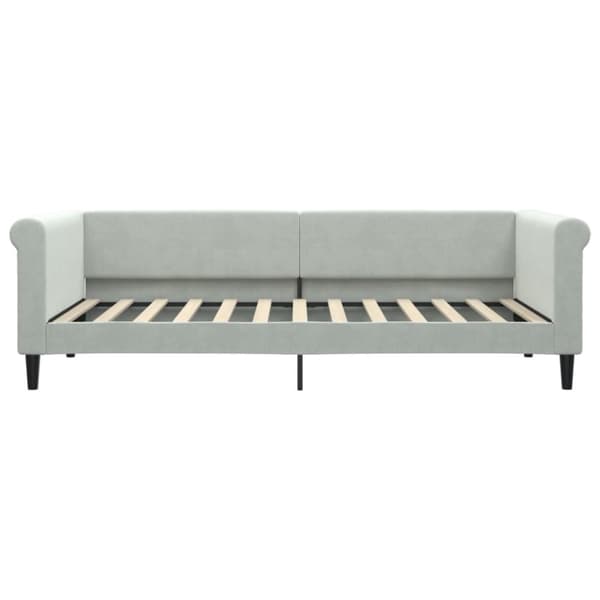 Dagbädd utdragbar ljusgrå 90x200 cm sammet