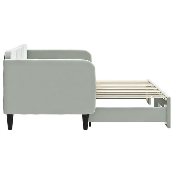 Dagbädd utdragbar ljusgrå 80x200 cm sammet