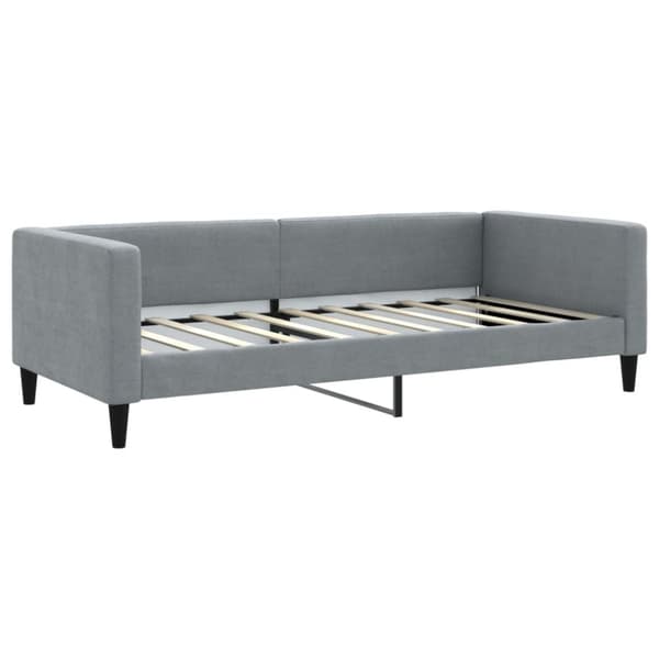 daybed med udtræk 90x190 cm stof lysegrå