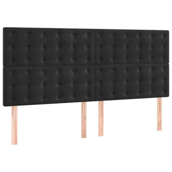 sengeramme med sengegavl 140x200 cm fløjl sort