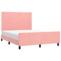 Miniatyrbillede 3 af 10: sengeramme med sengegavl 140x190 cm fløjl pink