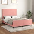 Miniatyrbillede 1 af 10: sengeramme med sengegavl 140x190 cm fløjl pink