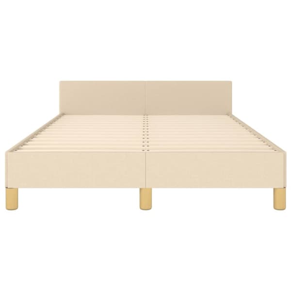 sengeramme med sengegavl 120x190 cm stof cremefarvet