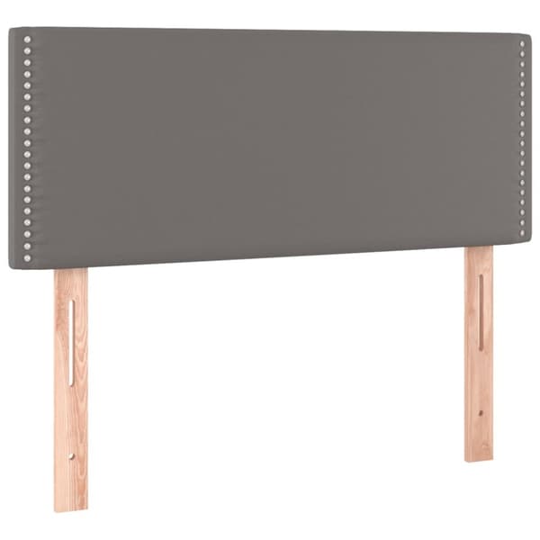 Ramsäng med madrass grå 90x190 cm konstläder