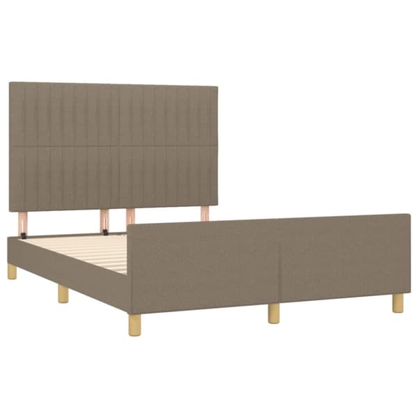 sengeramme med sengegavl 140x190 cm stof gråbrun