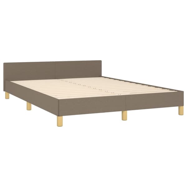 sengeramme med sengegavl 140x190 cm stof gråbrun