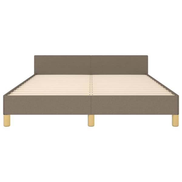 sengeramme med sengegavl 140x190 cm stof gråbrun