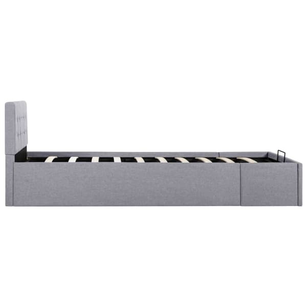 hydraulisk opbevaringsseng 100 x 200 stof lysegrå