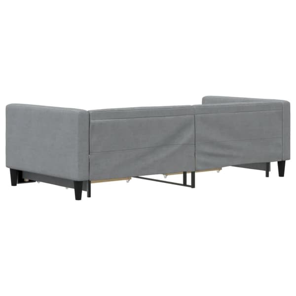 daybed med udtræk og skuffer 90x190 cm stof lysegrå