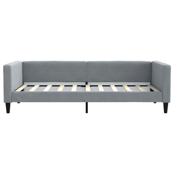 daybed med udtræk og skuffer 90x190 cm stof lysegrå