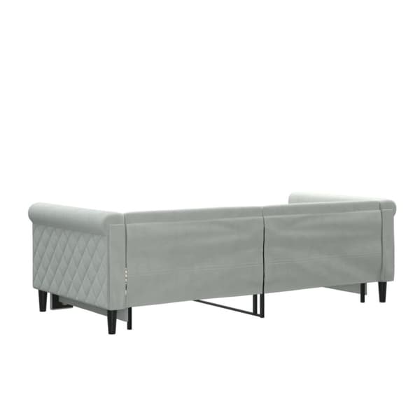 Dagbädd utdragbar ljusgrå 90x190 cm sammet