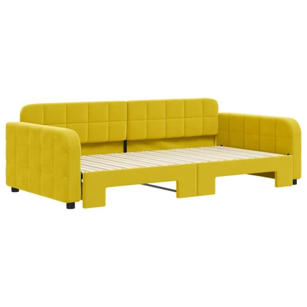Dagbädd utdragbar gul 100x200 cm sammet