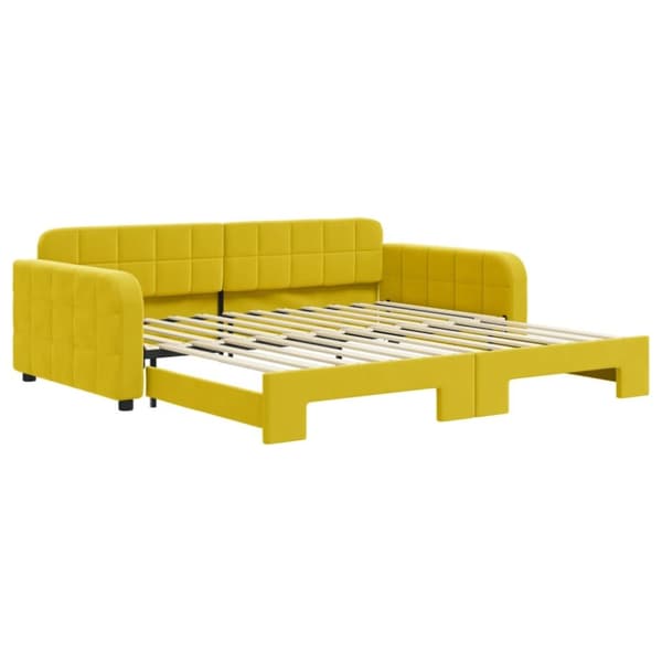 Dagbädd utdragbar gul 100x200 cm sammet
