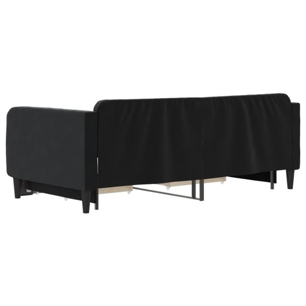 Dagbädd utdragbar med lådor svart 90x190 cm sammet