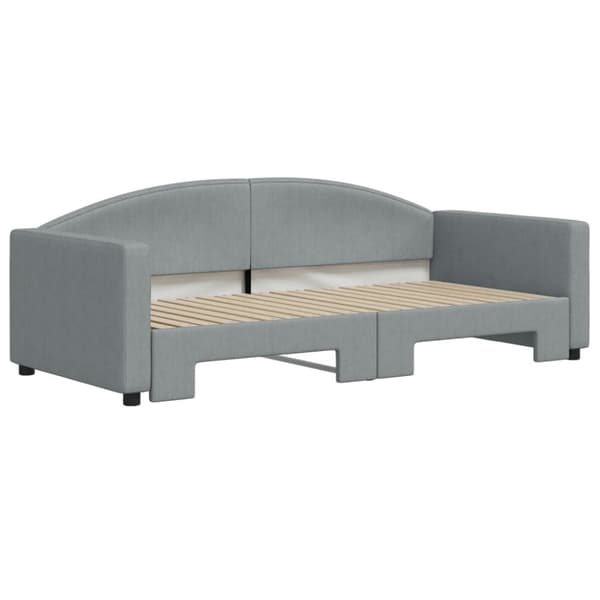 daybed med udtræk 90x190 cm stof lysegrå