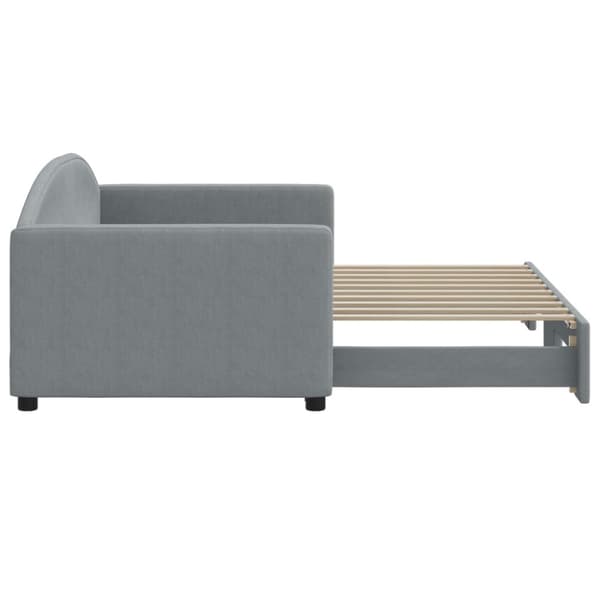 daybed med udtræk 90x190 cm stof lysegrå