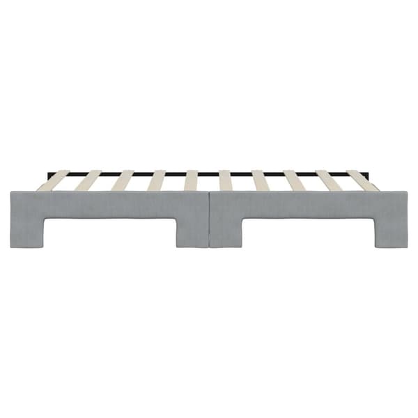 daybed med udtræk 90x190 cm stof lysegrå