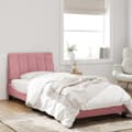 Miniatyrbillede 4 af 10: sengeramme med LED-lys 80x200 cm velour pink