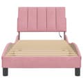 Miniatyrbillede 6 af 10: sengeramme med LED-lys 80x200 cm velour pink