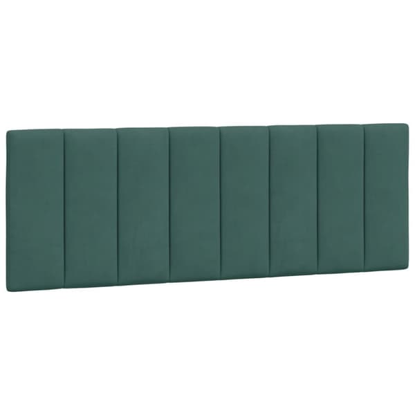 Sängram med LED-belysning mörkgrön 140x190 cm sammet