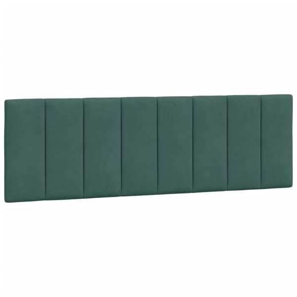 sengeramme med LED-lys 160x200 cm velour mørkegrøn
