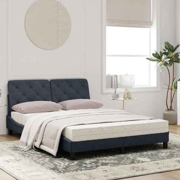 seng med madras 120x200 cm velour mørkegrå