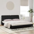 Miniatyrbillede 3 af 10: seng med madras 180x200 cm velour sort