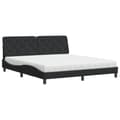 Miniatyrbillede 2 af 10: seng med madras 180x200 cm velour sort