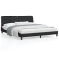 Miniatyrbillede 1 af 10: seng med madras 180x200 cm velour sort