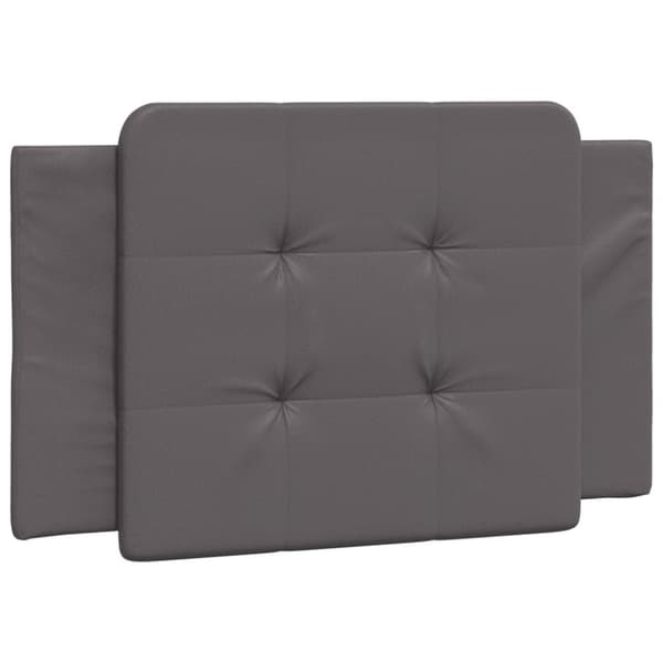 sengeramme med LED-lys 90x190 cm kunstlæder grå