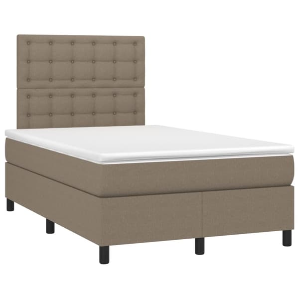 Ramsäng med madrass taupe 120x190 cm tyg